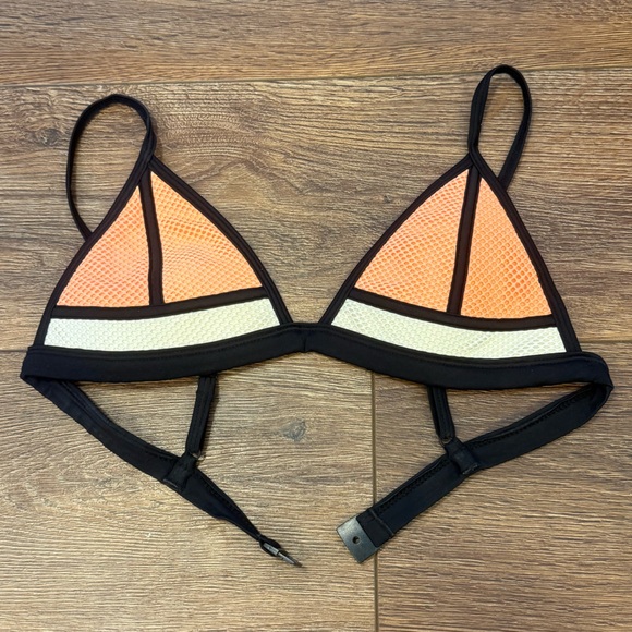 Triangl Swimwear Orange and Black Bikini Top size small - Picture 1 of 6